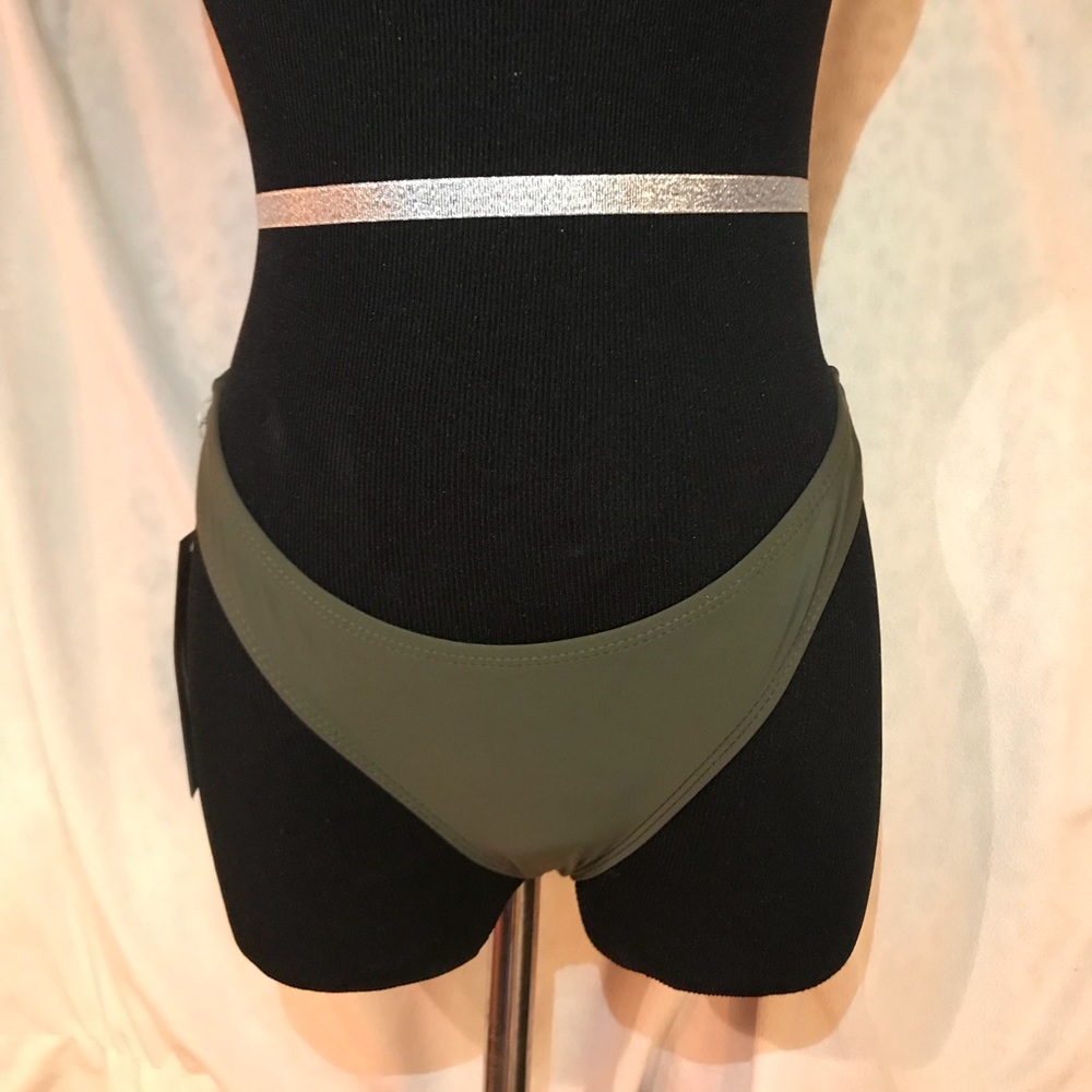 Army Green Boutine Thong Swimming Bottoms